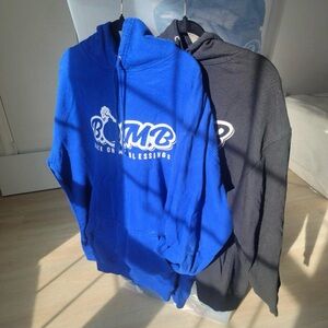 Blue and Black Back On My Blessings Hoodie Set